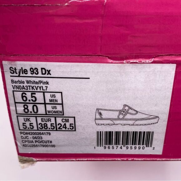 Vans x Barbie Style 93 DX Mary Jane Skate Women's Sneakers  |  Size:  8 - Picture 15 of 16